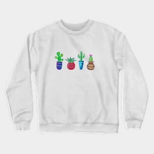 Gouache Cacti pots Crewneck Sweatshirt